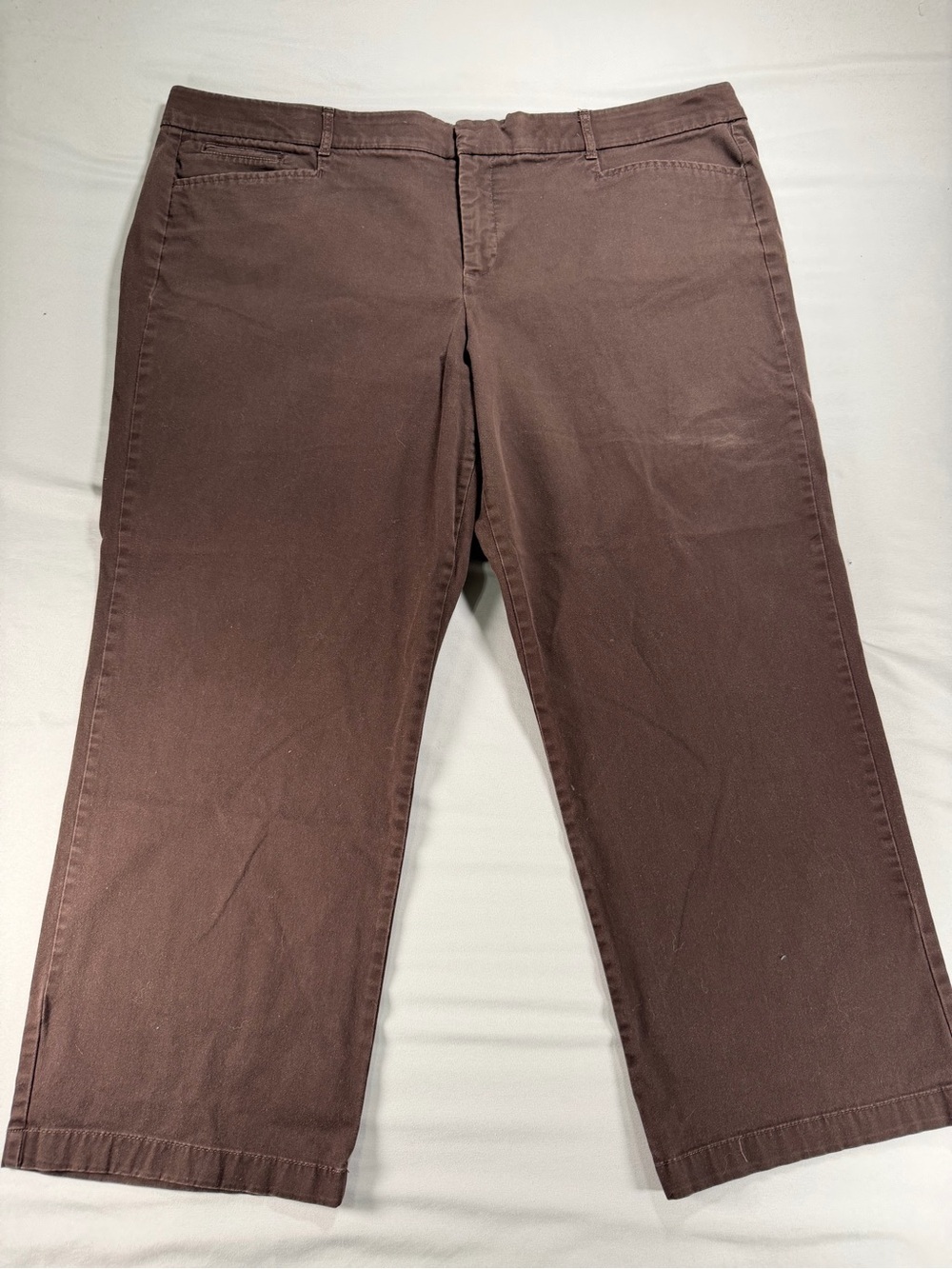 JM Collection Pants 22WP Womens Brown Plus Size Petite Crop Capris #1052